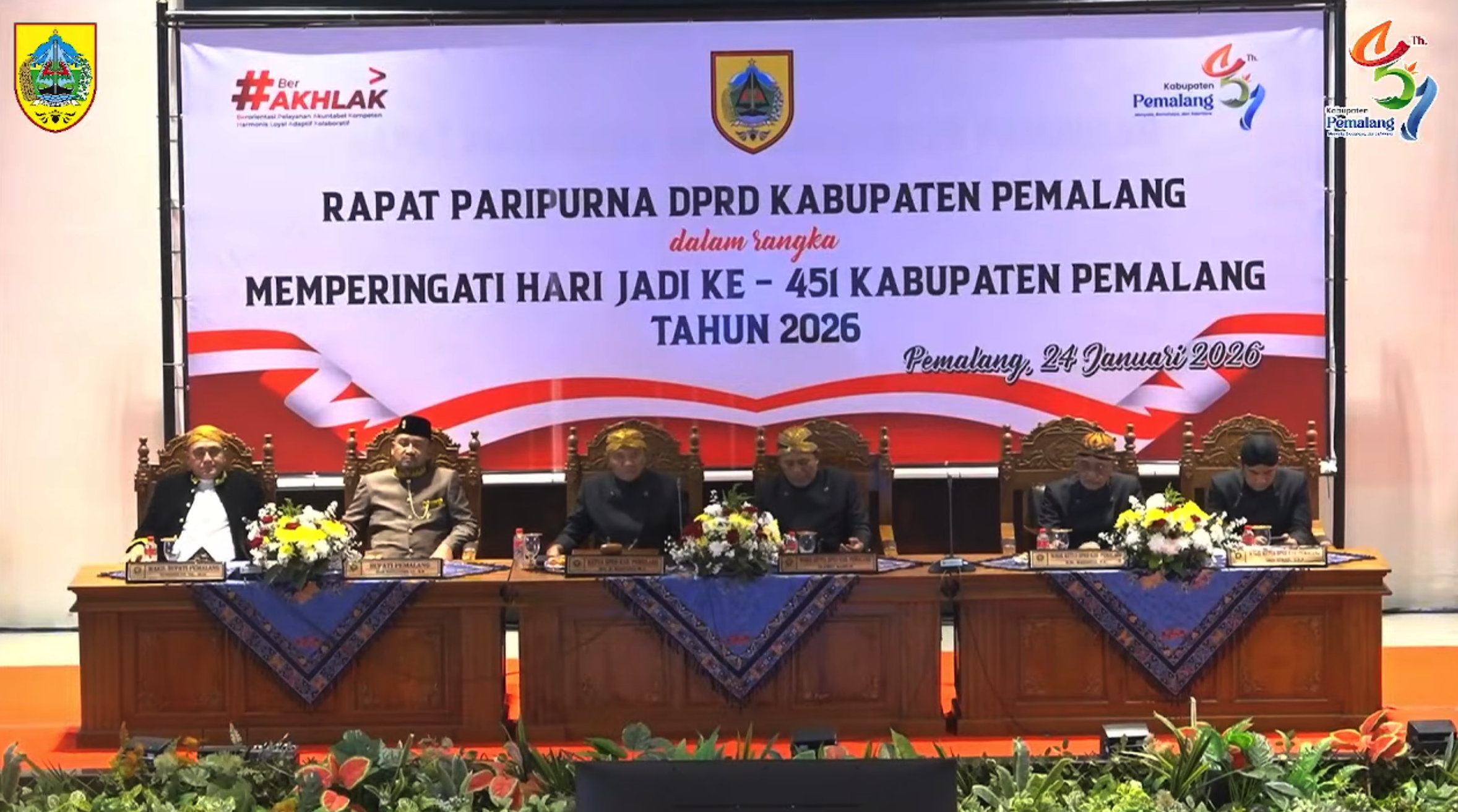 Sidang Paripurna DPRD Kabupaten Pemalang dalam Rangka Hari Jadi Kabupaten Pemalang Ke 451 Th